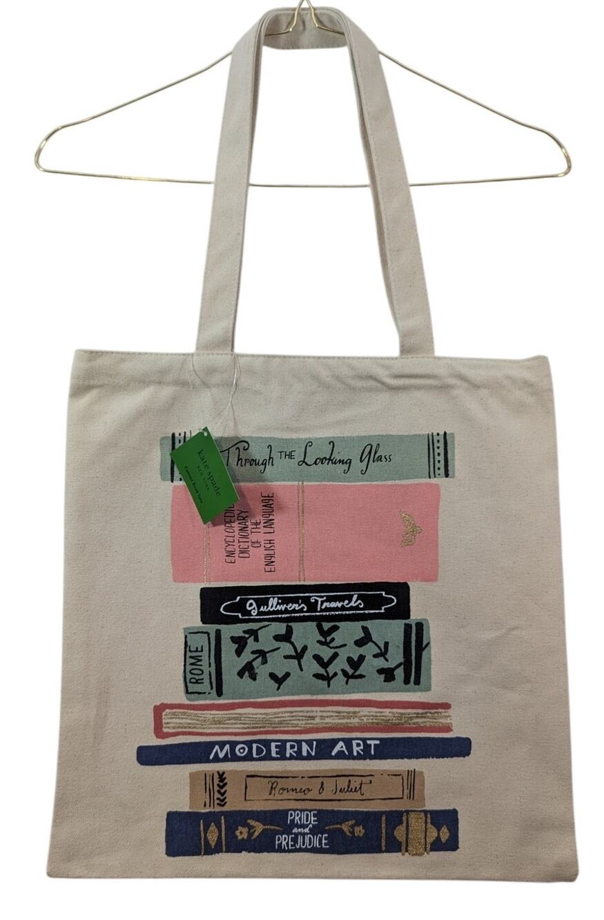 NWT Kate Spade Stack of Classics Canvas Book Tote
